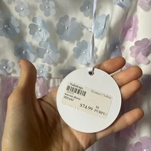 NEW Storia Babydoll Mini Dress Purple Medium - Picture 4 of 7